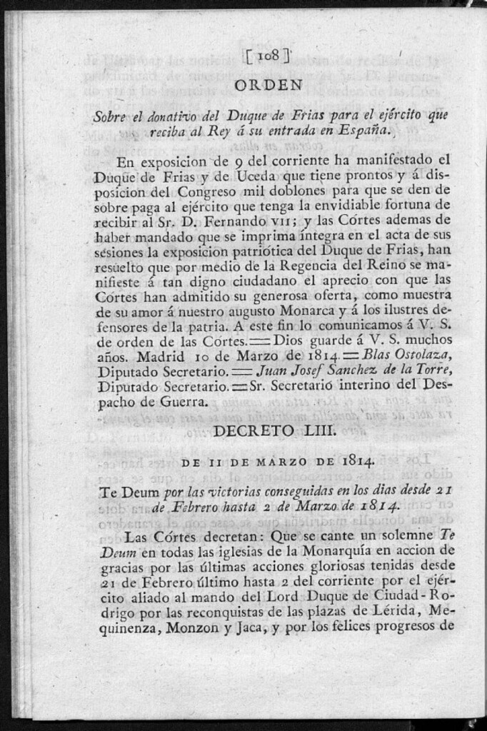 Miniatura de Sobre el donativo del Duque de Frias para el ejército que reciba al Rey á su entrada en España.