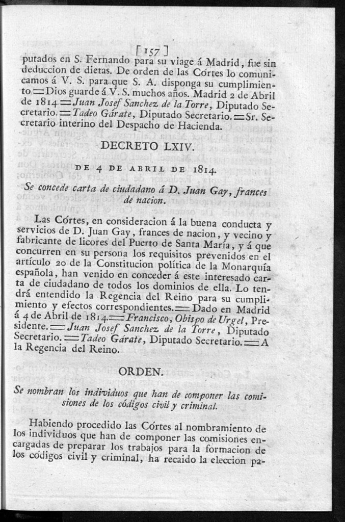 Miniatura de Se nombran los individuos que han de componer las comisiones de los códigos civil y criminal.