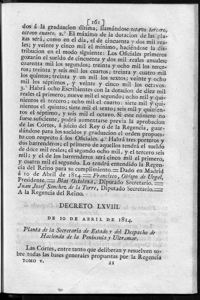 Miniatura de Planta de la Secretaría de Estado y del Despacho de Hacienda de la Península y Ultramar.