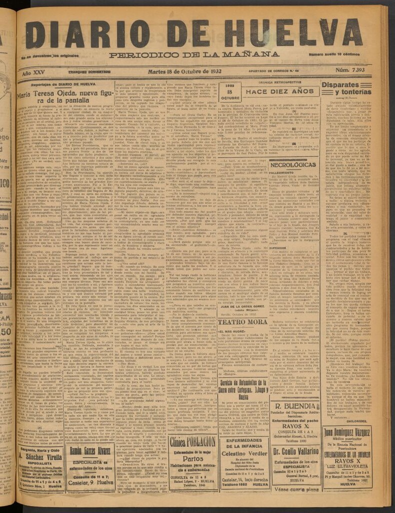 Miniatura de Diario de Huelva : periódico independiente del 18 de octubre de 1932