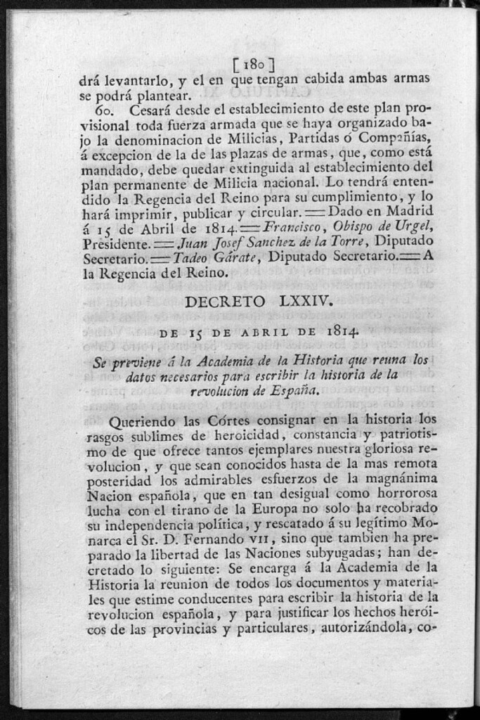 Miniatura de Se previene á la Academia de la Historia que reúna los datos necesarios para escribir la historia de la revolución de España.