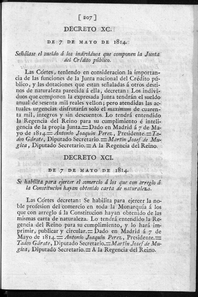 Miniatura de Se habilita para ejercer el comercio á los que con arreglo á la Constitución hayan obtenido carta de naturaleza.