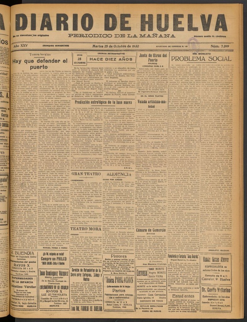 Miniatura de Diario de Huelva : periódico independiente del 25 de octubre de 1932