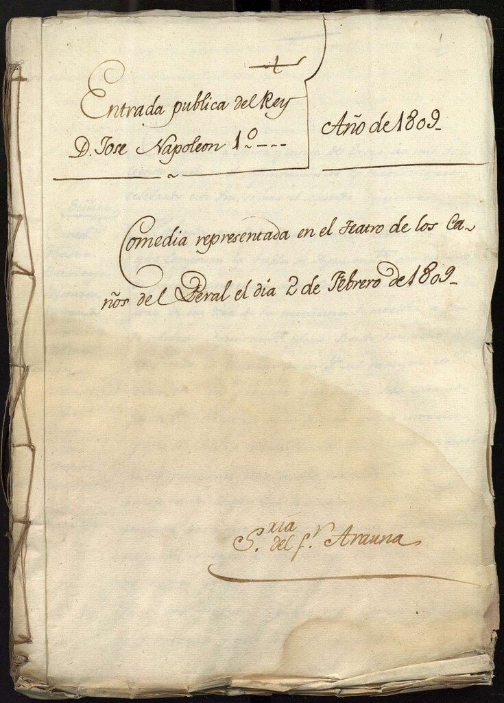 Miniatura de Comedia representada en el Teatro de los Caños del Peral el día 2 de Febrero de 1809 en honor de José I