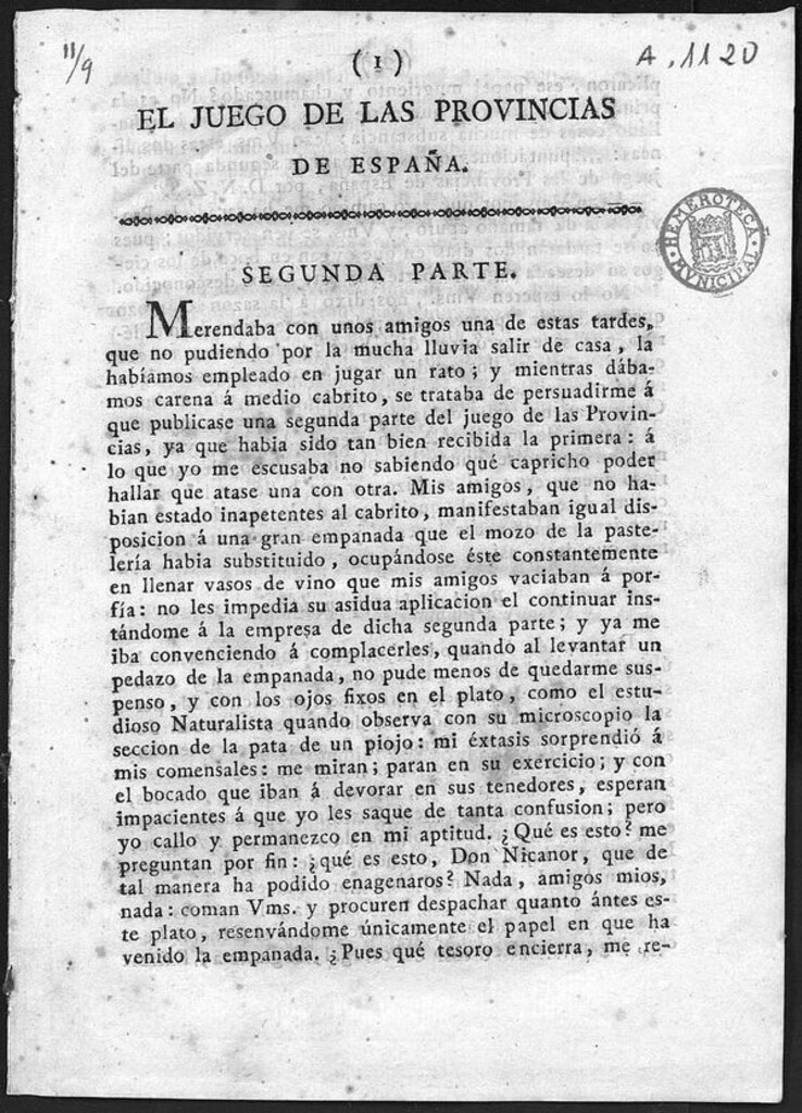 Miniatura de El juego de las provincias de España: segunda parte
