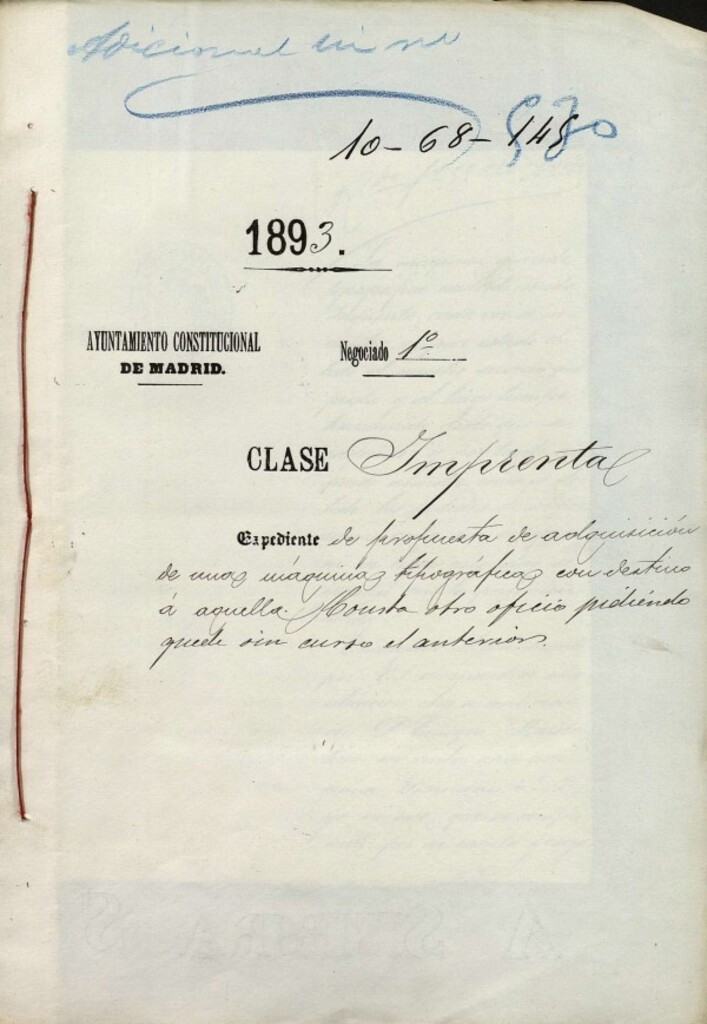 Miniatura de Expediente de propuesta de adquisición de unas máquinas fotográficas con destino a aquella. Consta otro oficio pidiendo quede sin curso el anterior.