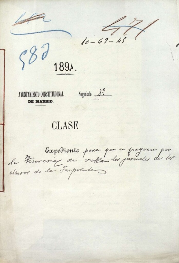 Miniatura de Expediente para que se paguen por la Tesorería de villa los jornales de los obreros de la imprenta.