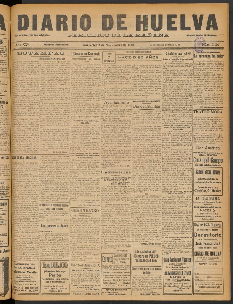 Miniatura de Diario de Huelva : periódico independiente del 2 de noviembre de 1932