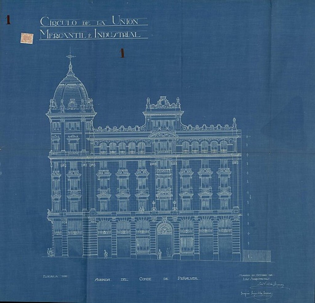 Miniatura de Planos del Círculo de la Unión Mercantil e Industrial. Expedientes para la instalación de ascensores y montacargas