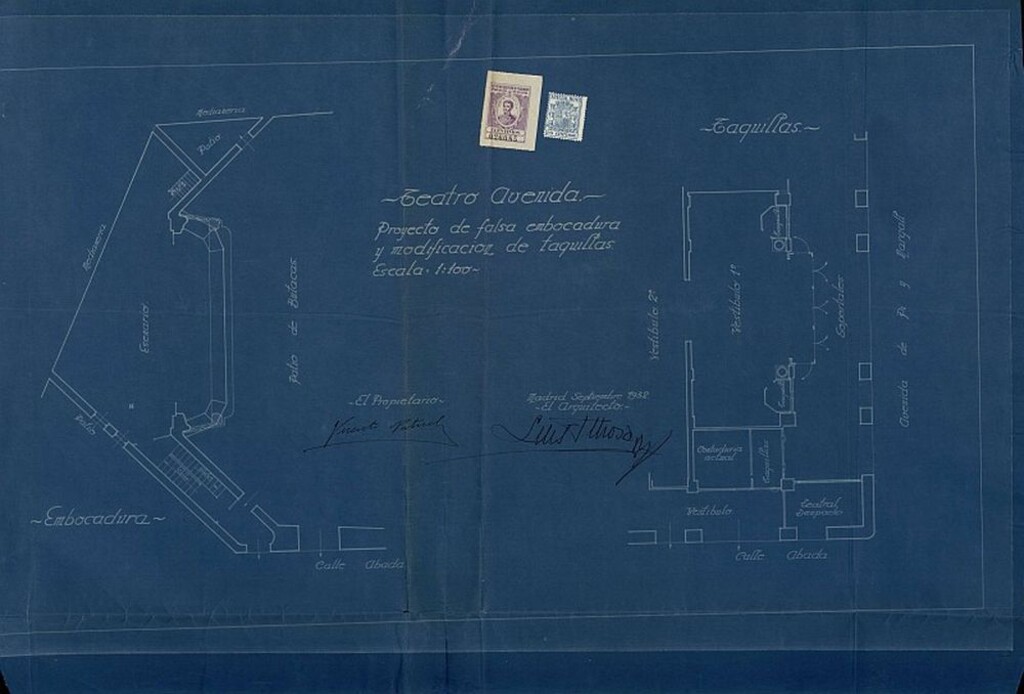 Miniatura de Expediente incoado por Vicente Patuel para obras de reforma en el teatro Avenida sito en Pi i Margall nº15