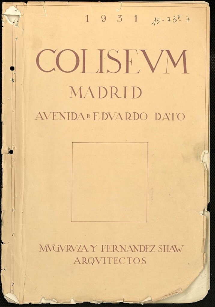Miniatura de Memoria de proyecto de construcción de edificio Coliseum, compuesto de casa de alquiler y teatro