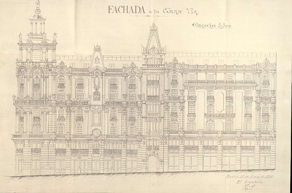 Miniatura de Memoria de proyecto de construcción de casa en la Gran Vía propiedad de D. Luis Ocharán Mazas (edificio Grassy)