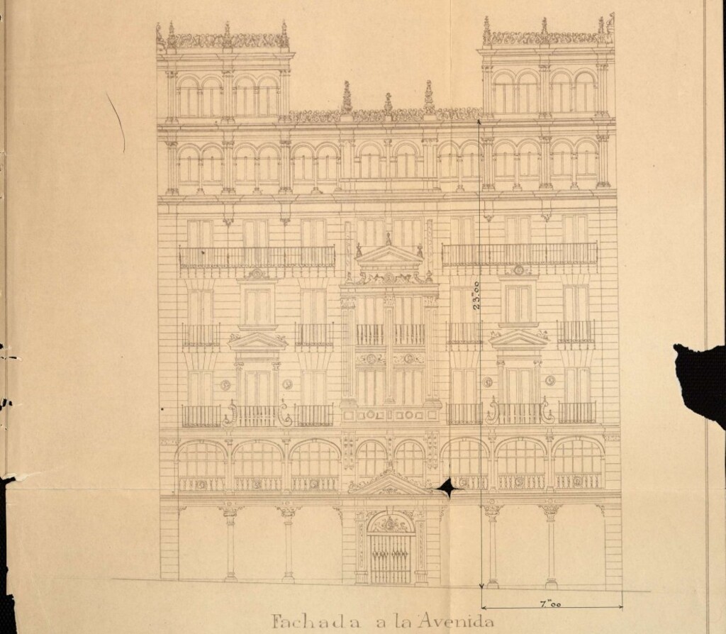 Miniatura de Memoria de proyecto de construcción de dos edificios y oficinas propiedad de la sociedad inmobiliaria Villa de Madrid (en el cual se ubica el Bar Chicote en Gran Vía, 12)