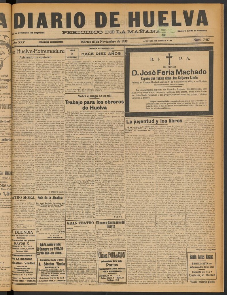 Miniatura de Diario de Huelva : periódico independiente del 15 de noviembre de 1932