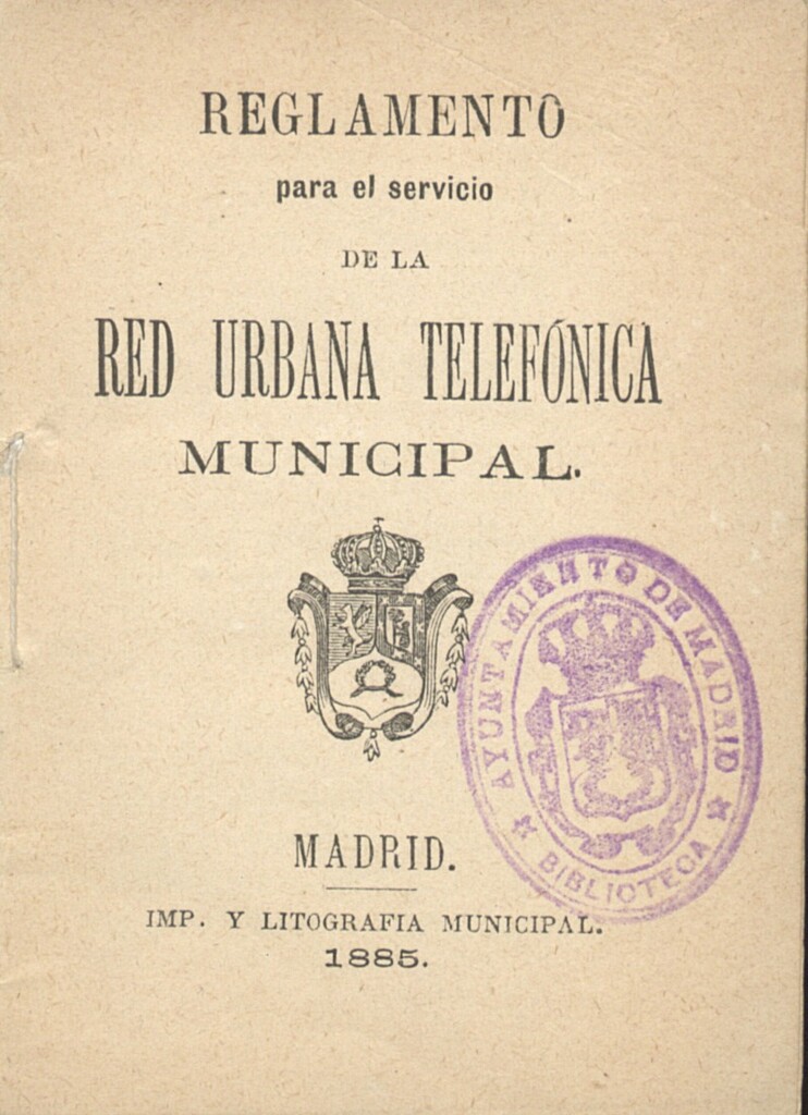 Miniatura de Reglamento para el servicio de la Red Urbana Telefónica Municipal