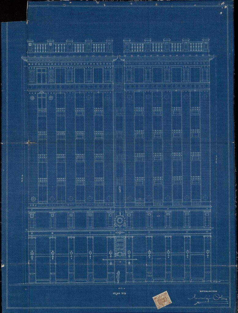 Miniatura de Alzado del hotel Gran Vía, Gran Vía 25