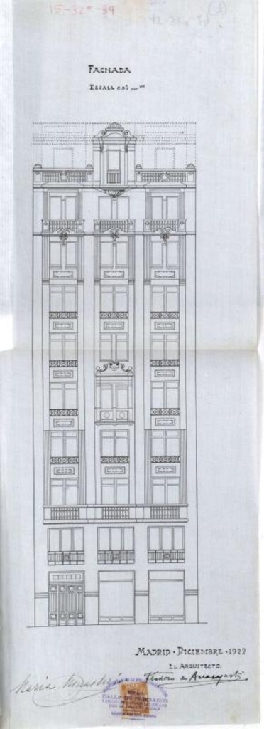 Miniatura de Alzado del proyecto de construcción de la fachada del edificio de Gran Vía 36