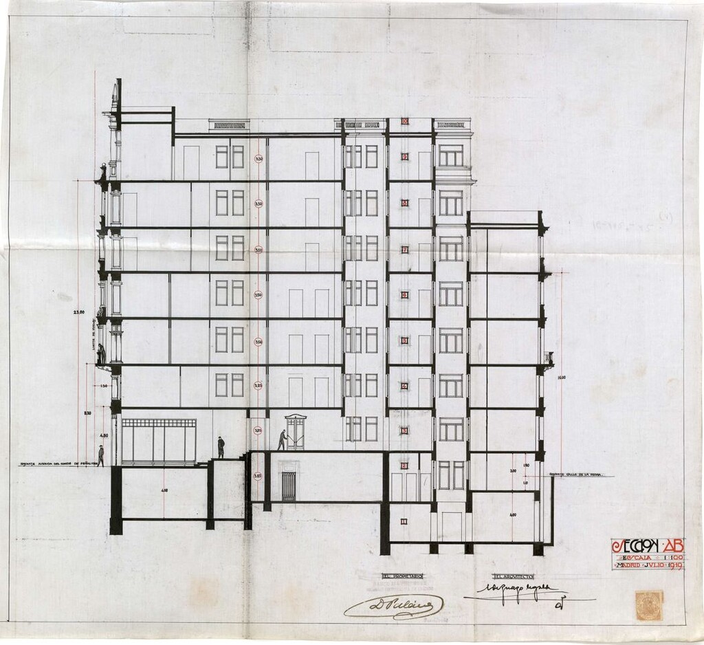 Miniatura de Sección del proyecto de construcción del edificio Gran Vía 22