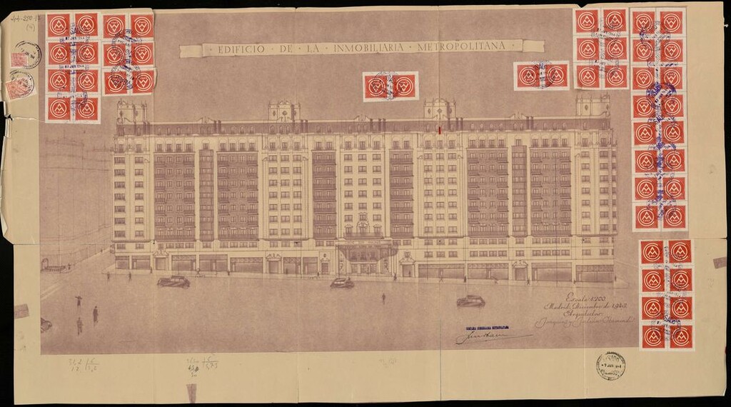 Miniatura de Fachada del edificio de la Inmobiliaria Metropolitana, Gran Vía 53-59