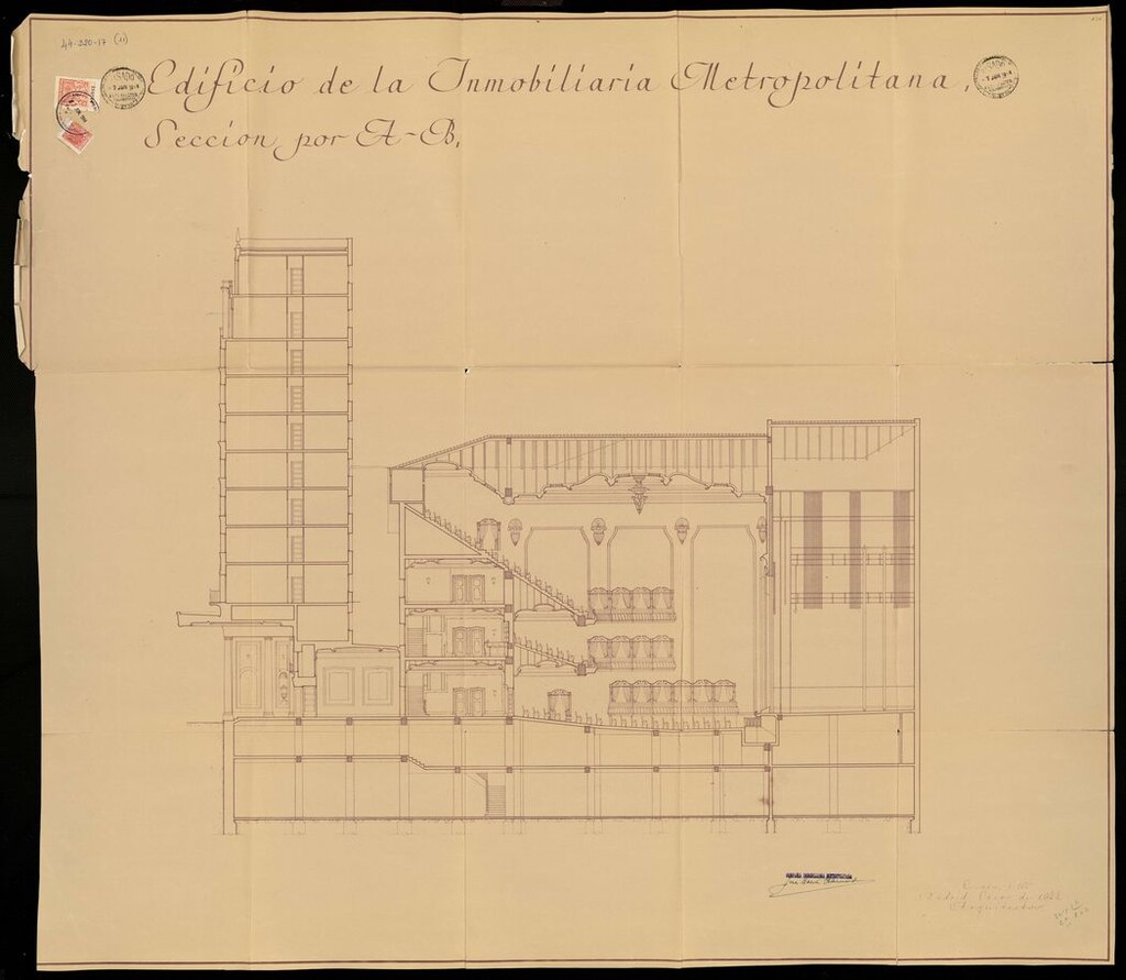 Miniatura de Sección del edificio de la Inmobiliaria Metropolitana, Gran Vía 53-59