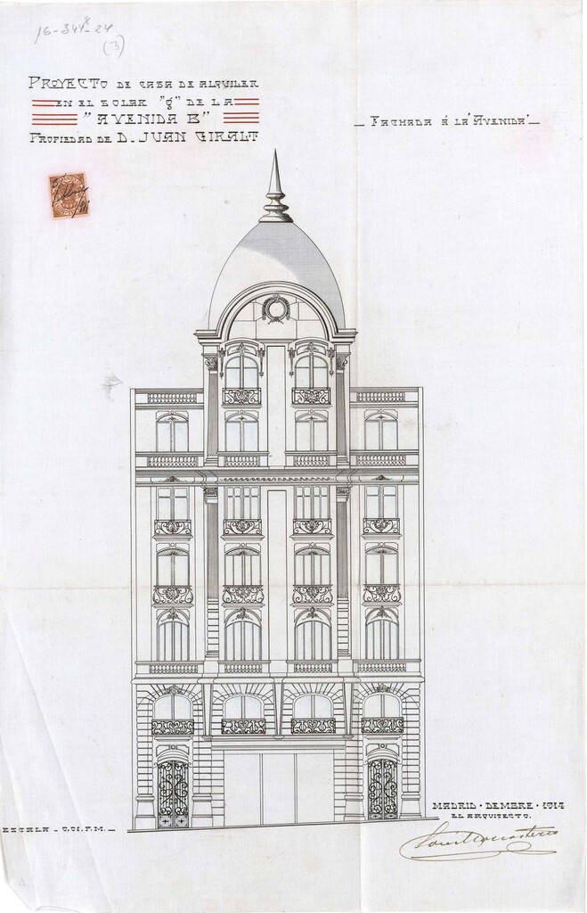 Miniatura de Fachada del proyecto de construcción del edificio Gran Vía 5