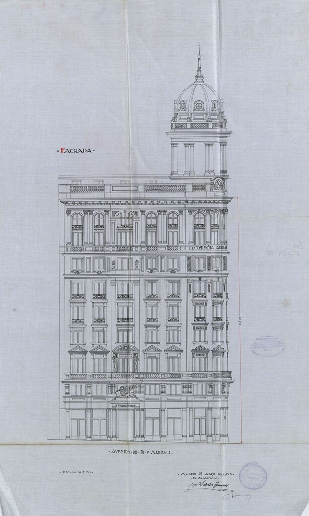 Miniatura de Fachada del proyecto de construcción del edificio Gran Vía 39