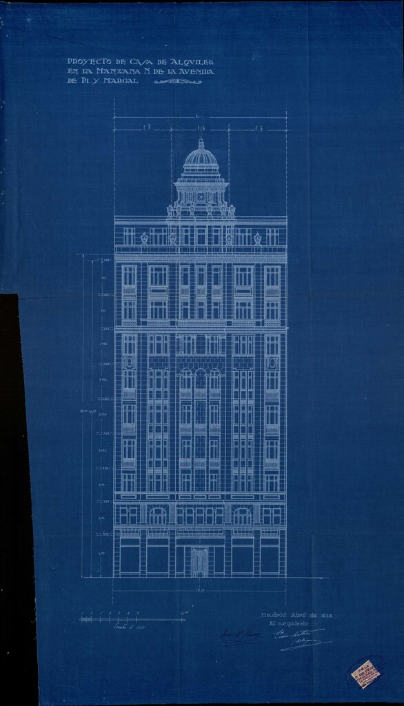 Miniatura de Fachada del proyecto de construcción del edificio de viviendas de Gran Vía 42