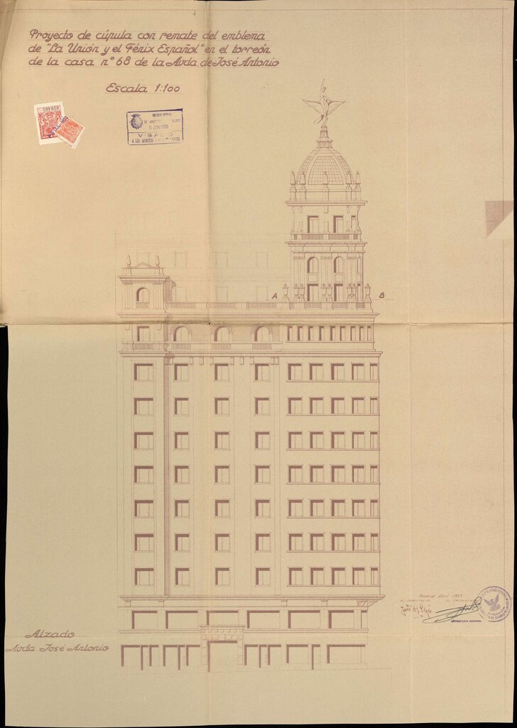 Miniatura de Proyecto de cúpula del edificio La Unión y el Fénix, Gran Vía 68