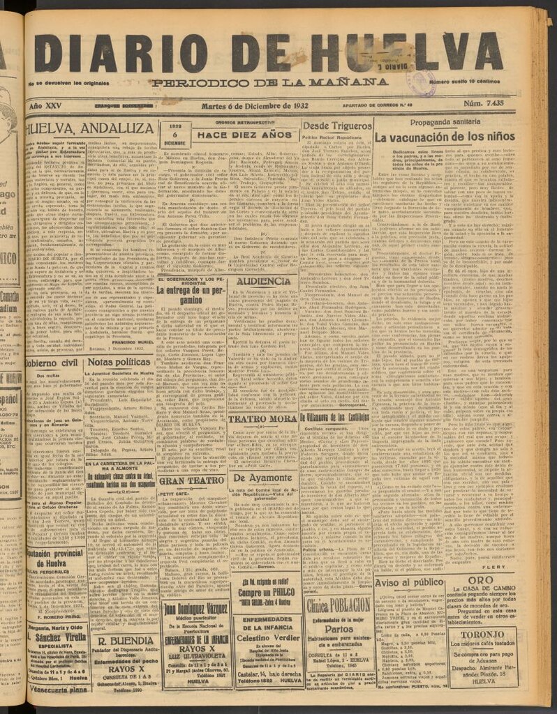 Miniatura de Diario de Huelva : periódico independiente del 6 de diciembre de 1932