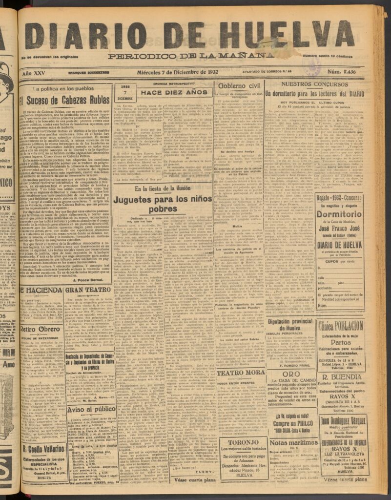 Miniatura de Diario de Huelva : periódico independiente del 7 de diciembre de 1932