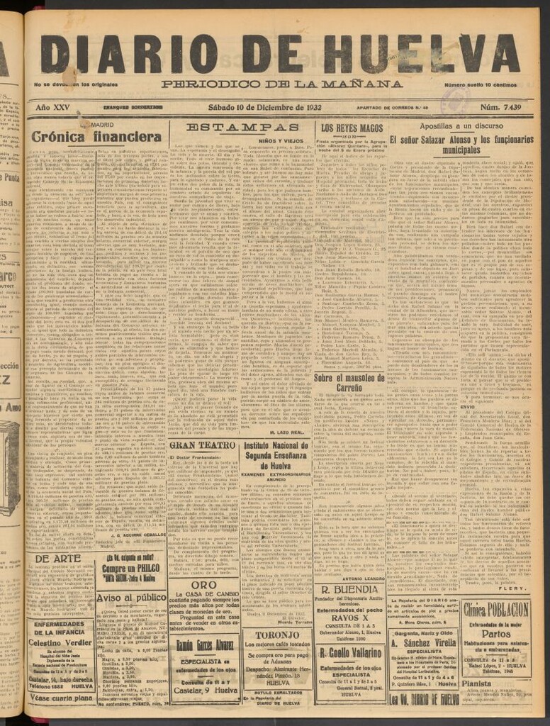 Miniatura de Diario de Huelva : periódico independiente del 10 de diciembre de 1932