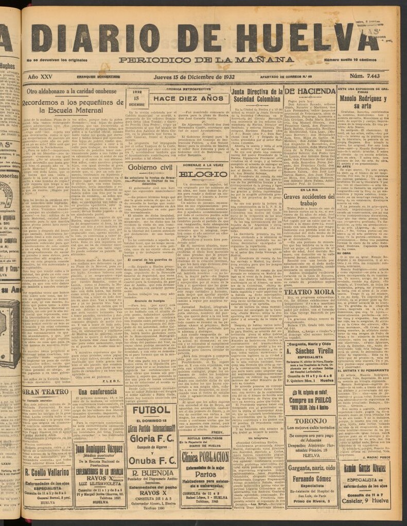 Miniatura de Diario de Huelva : periódico independiente del 15 de diciembre de 1932