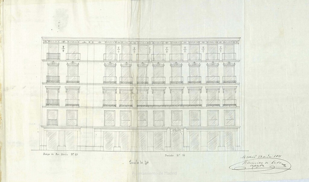Miniatura de Expediente promovido a instancia de D. Ramón del Rey pidiendo permiso para reedificar la casa del número 27 de la calle de Preciados