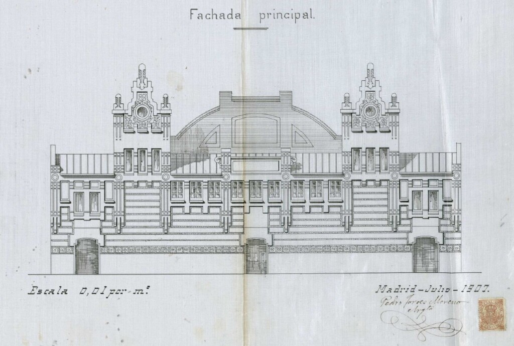 Miniatura de Expediente promovido por Don Ricardo Torreros, solicitando permiso para construir un pabellón con destino a cinematógrafo, en el solar inmediato a la plaza del Callao, entre las calles de Jacometrezo, Tudescos y travesía de Moriana