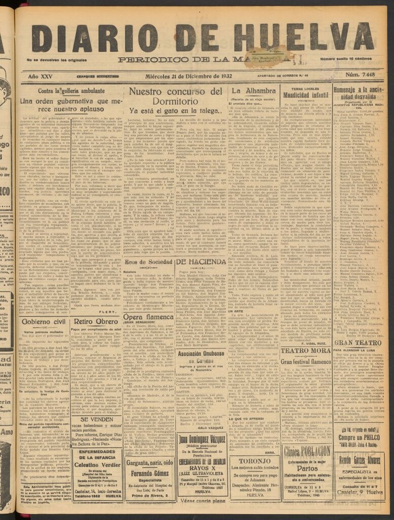 Miniatura de Diario de Huelva : periódico independiente del 21 de diciembre de 1932