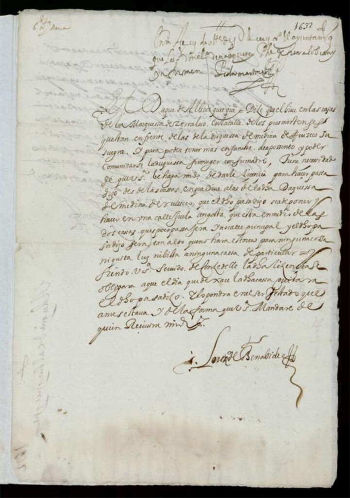 Miniatura de Solicitud del duque de Alburquerque para hacer un pasadizo en su casa de la plazuela de los Mostenses