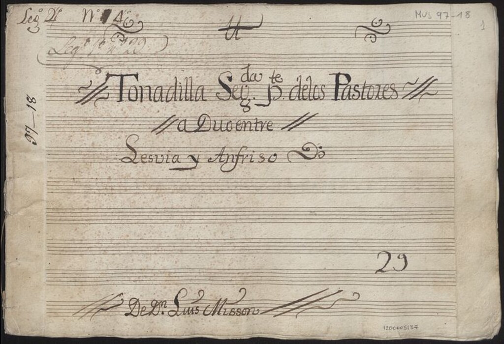 Miniatura de Tonadilla : segunda parte de Los pastores : a duo entre Lesvia y Anfriso