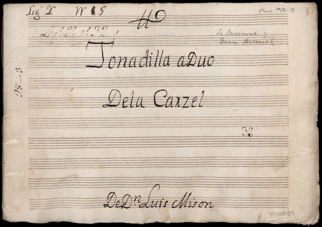 Miniatura de Tonadilla a duo : dela carzel [sic]