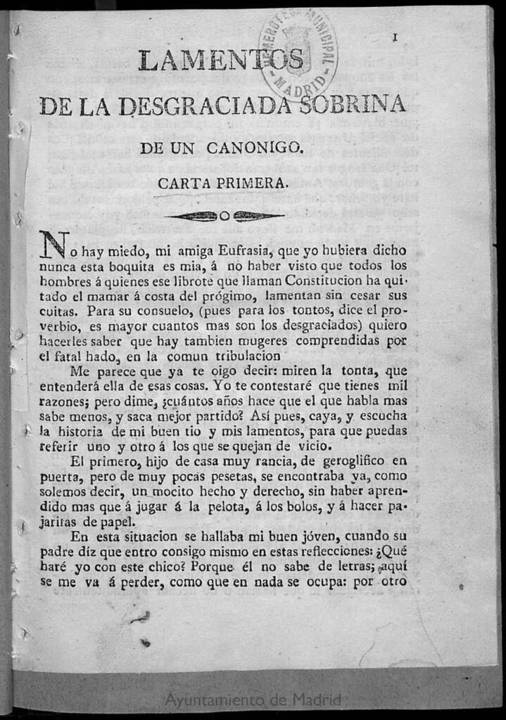 Miniatura de Lamentos de la desgraciada sobrina de un canónigo