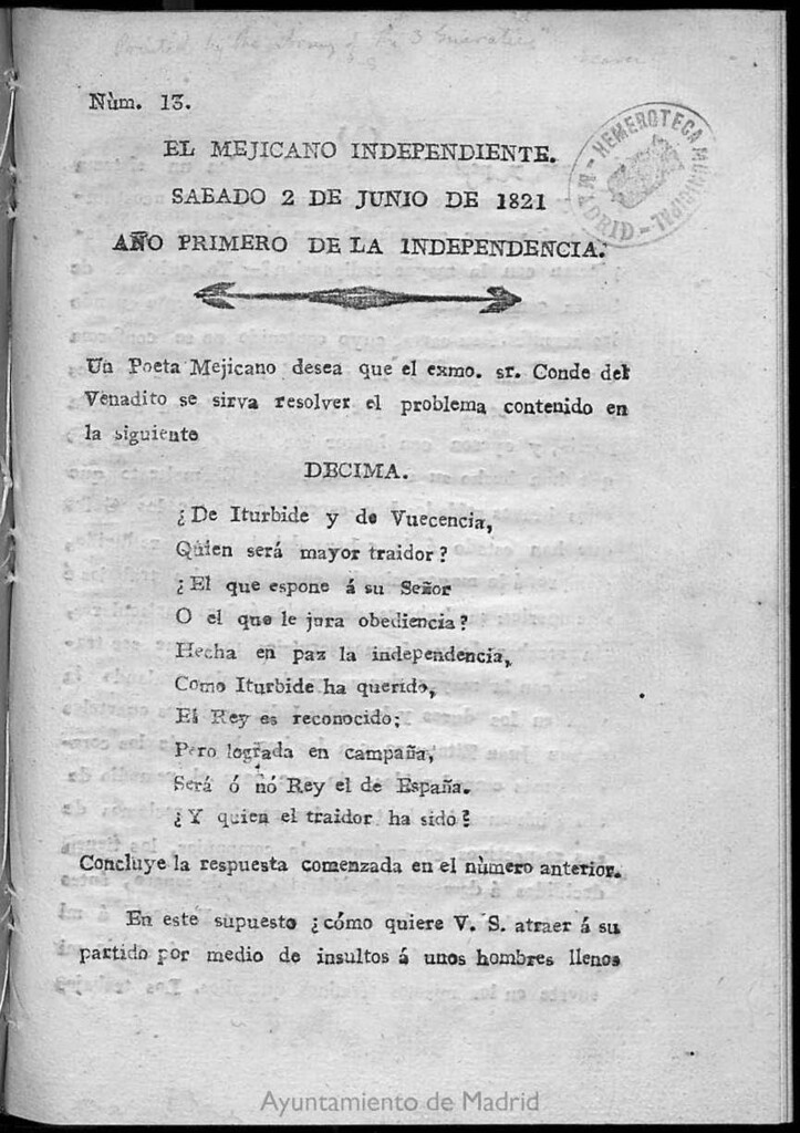 Miniatura de El Mejicano Independiente del sábado 2 de junio de 1821