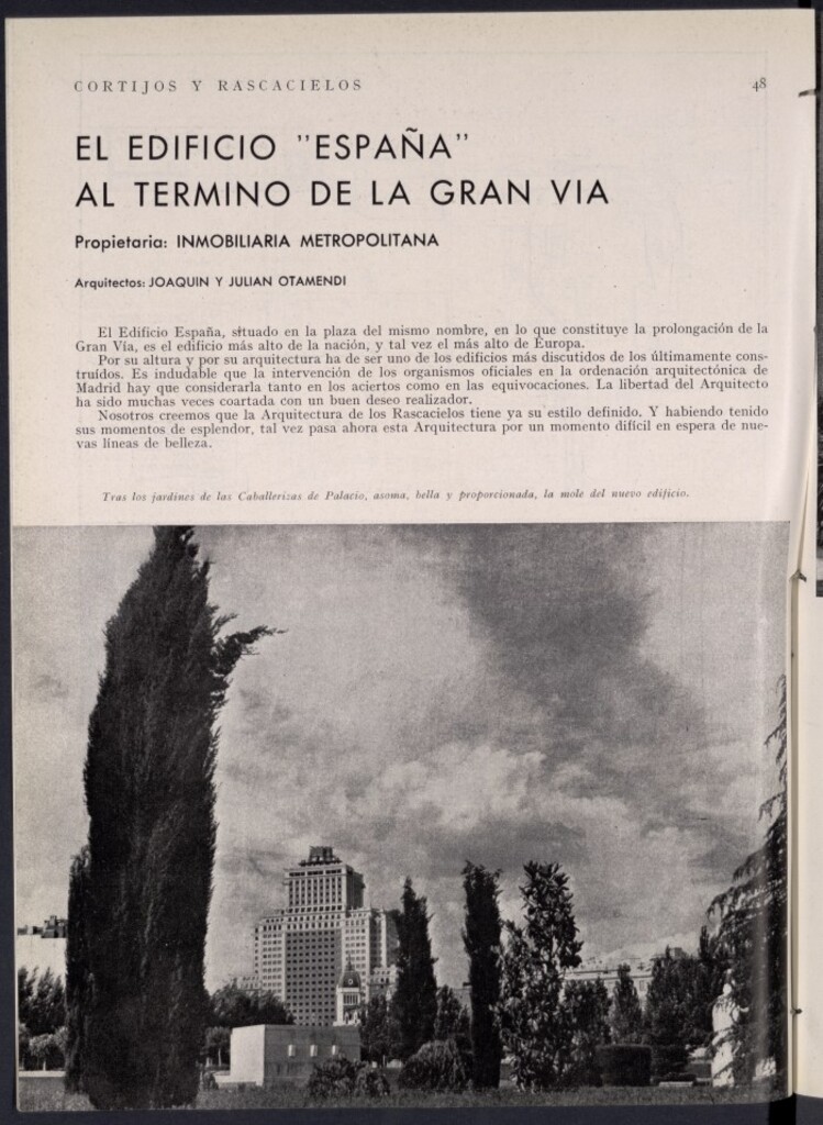 Miniatura de El edificio España al término de la Gran Vía