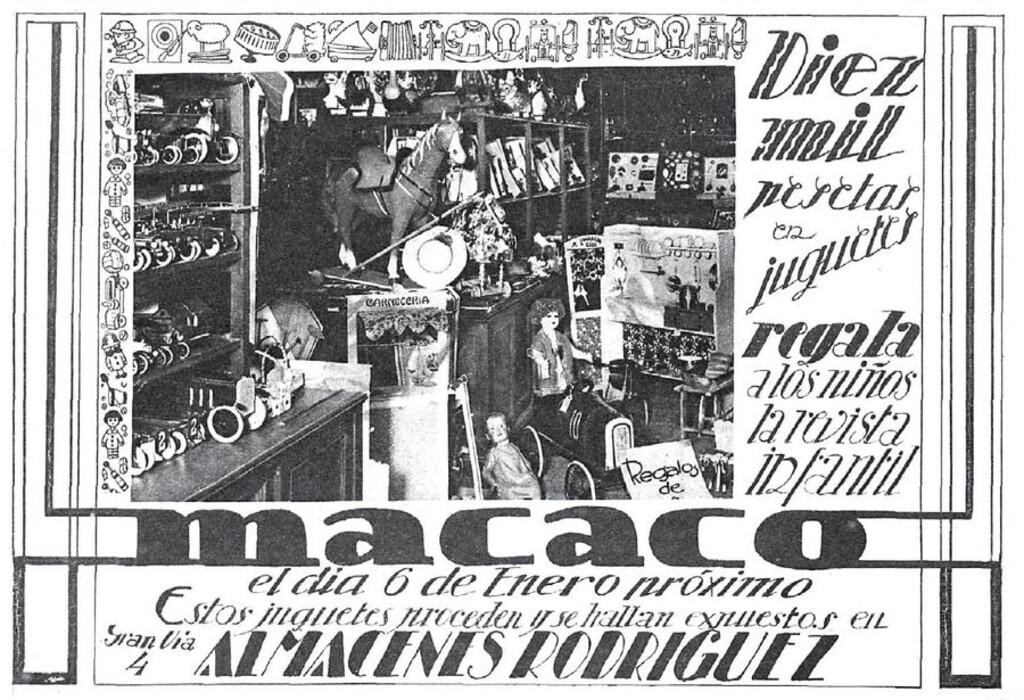 Miniatura de 10.000 pesetas en juguetes regala a los niños la revista infantil Macaco