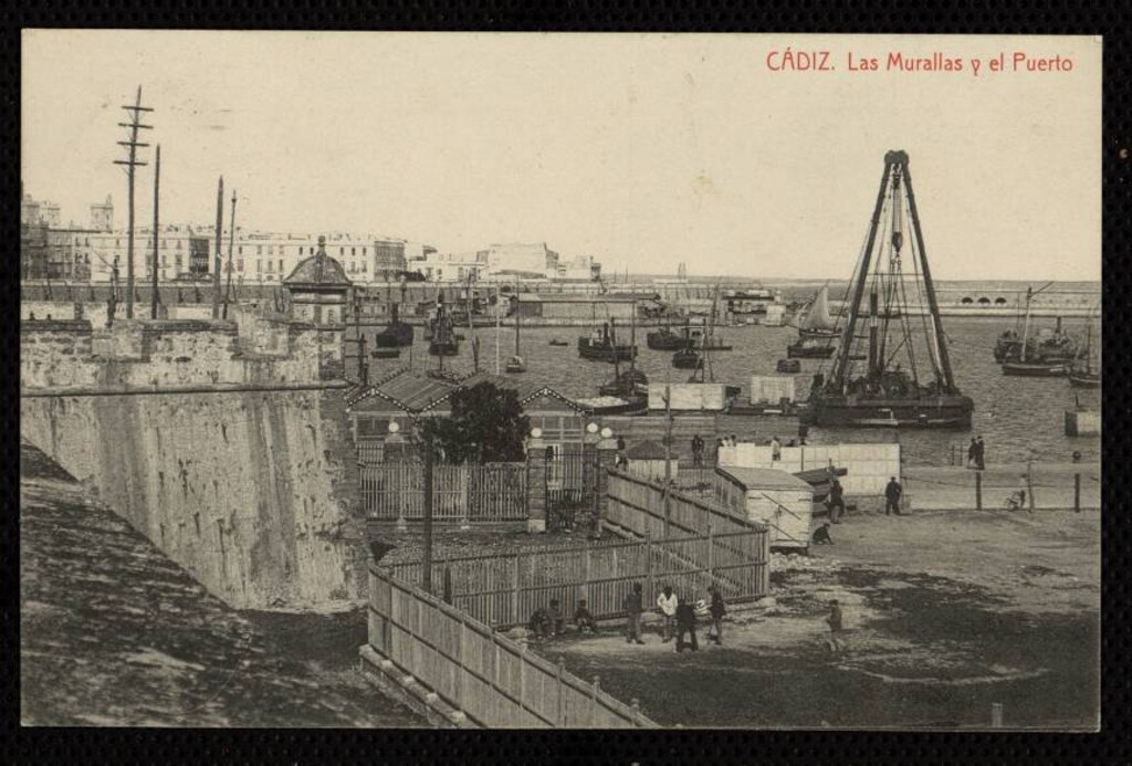 Miniatura de Cádiz. Las murallas y el Puerto