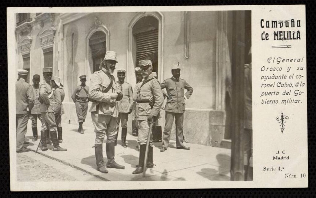 Miniatura de Campaña de Melilla. El General Orozco y el Coronel Calvo