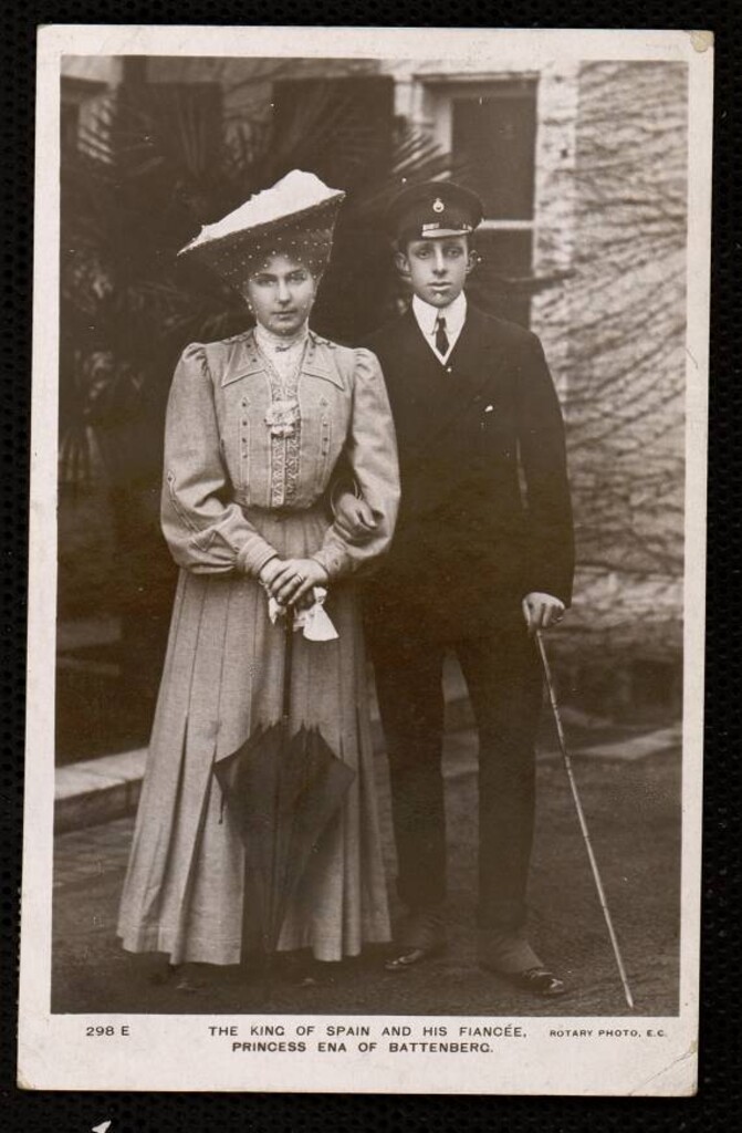 Miniatura de The King of Spain and his fiancée. Princess Ena of Battenberg