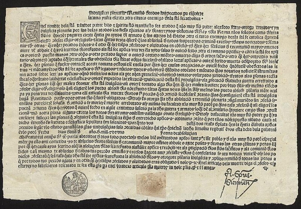 Miniatura de Bula de Cruzada, 1501