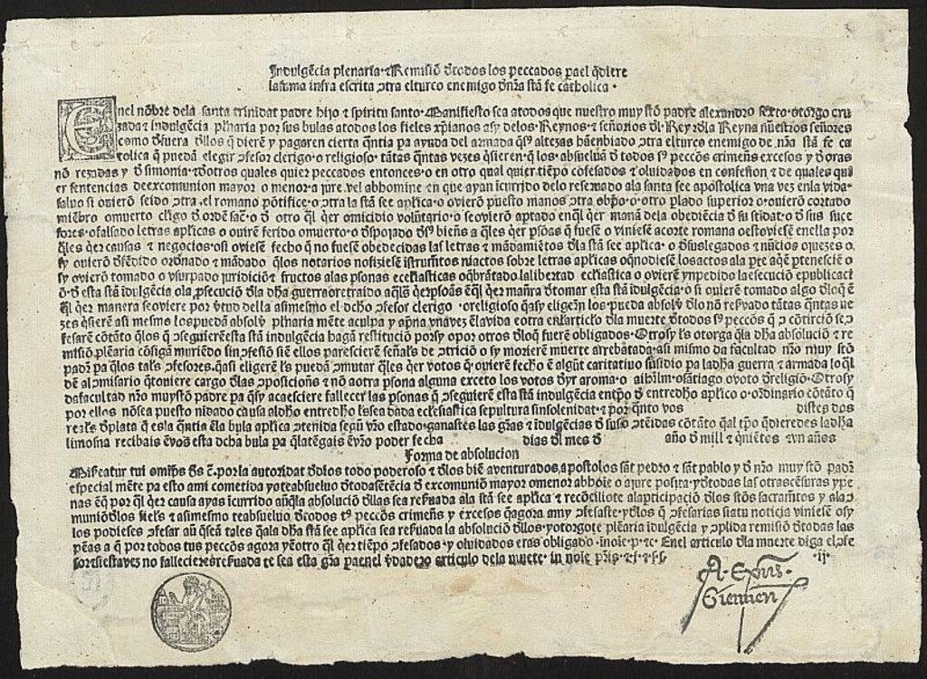 Miniatura de Bula de Cruzada, 1501