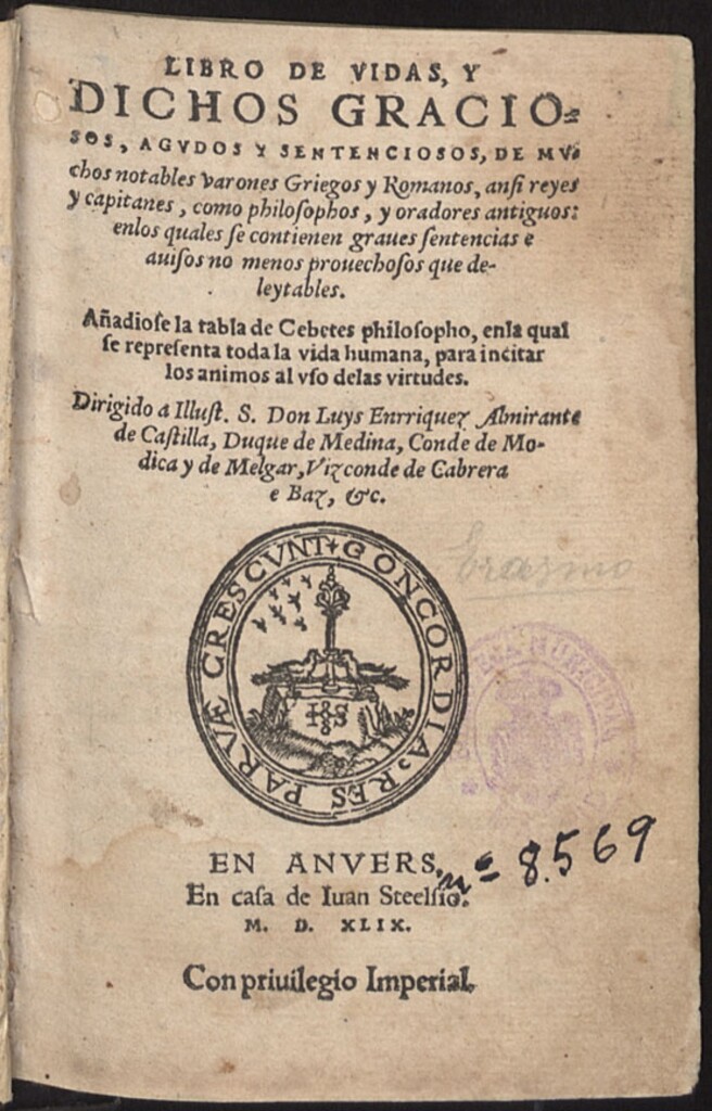 Miniatura de Apophthegmata. Español
