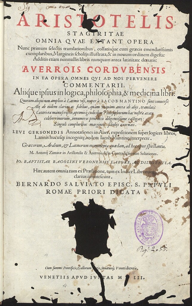 Miniatura de Aristotelis... omnia quæ extant opera