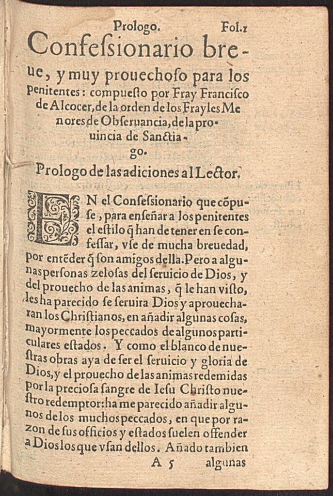 Miniatura de Confessionario Breue y muy prouechoso para los penitentes